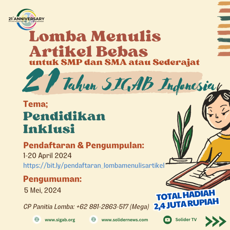Songsong Ulang Tahun Sigab ke – 21 dengan Lomba Menulis Artikel Bebas